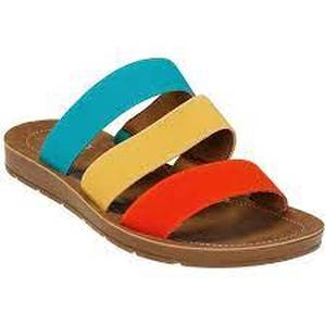 Corkys Dafne Triple Strap Slide-on Sandals  Multi Color Size 6