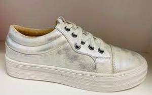 Corkys Pina Colada Lace-up Platform Sneakers  Silver Metallic Size 9