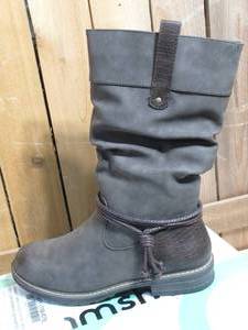 Emmshu Wesa Slouch Detailed Mid-Calf Boots  Dark Brown Size 41
