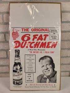 lot 416 image: Vintage HAUENSTEIN Brewing Co. Advertisement for 6 Fat Dutchmen of New Ulm, MN