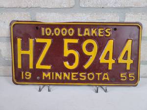 lot 425 image: 1955 Minnesota License Plate
