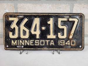lot 428 image: 1940 Minnesota License Plate