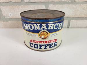 lot 437 image: Vintage Tin MONARCH 1# Coffee Can
