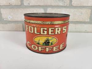 lot 440 image: Vintage Tin FOLGERS 1# Coffee Can