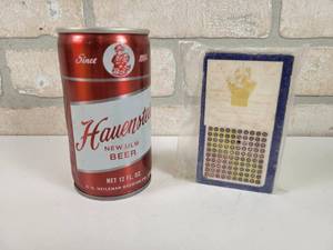lot 502 image: 5 Cent Luck Strike Cigarettes Punch Board and Hauenstein Beer Can New Ulm, MN