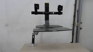 lot 61 image: ERGORON Work Station  Work fit - A Dual Monitor  Sit - Stand Work Station Model 24-316-026