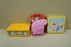 lot 274 image: Ceramic Paintable Cars with Peppa Pig Grab-N-Go Box & Alphabet Activity Set