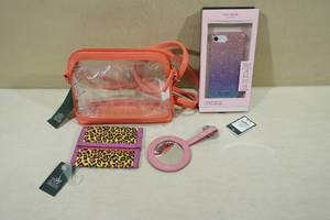 lot 281 image: Wild Fable Purse, Wallet and Mirror Keychain with Kate Spade Phone Case