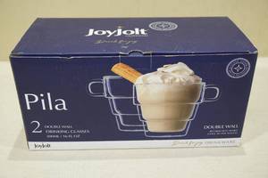 lot 294 image: 2-Pack 16 oz Double Walled Drinking Glasses