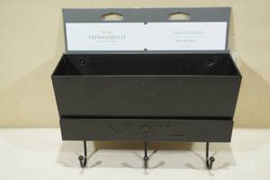 lot 307 image: New Threshold Mail Holder with Key Hooks -Matte Black