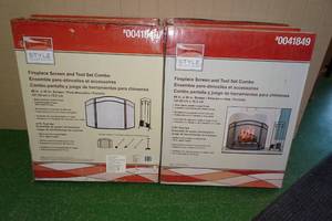 lot 323 image: 6 Fireplace Screens with Tool Sets