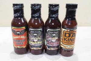 lot 111 image: 4 Bottles BBQ Sauce -Pitmaster Bold, CarolinaSt Louis Style, Da Kine