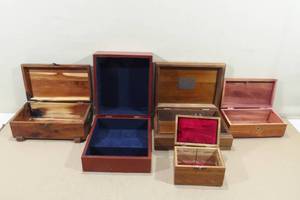lot 49 image: Assorted Wood Trinket Boxes