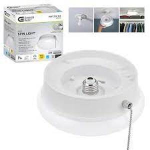 Commercial Electric Spin Light 7 in. Closet Light LED Flush Mount with Pull Chain Hallway Lighting Stairway Lighting Garage LED Light