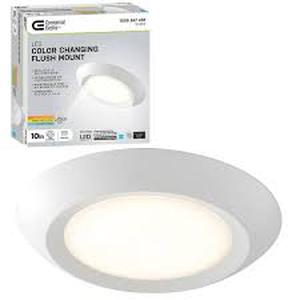 Commercial Electric 10 in. 18-Watt Color Selectable LED Flush Mount Disk Light J-Box Compatible Dimmable 1500 Lumens