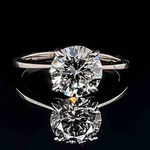 2.06 Carat Round Diamond VS Clarity Classic Solitaire Ring in 14k White Gold $8,799 Retail VIDEO