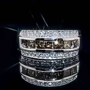 1 Carat Natural Fancy Chocolate Brown Diamond & White Diamond Triple Row Ring in 18k White Gold $3,999 Retail VIDEO