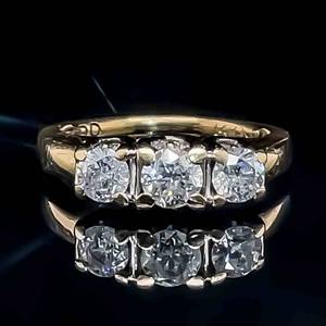 1.50ctw Diamond G Color 3-Stone Past, Present & Future Ring in 14k Yellow Gold Stamped I Forever Do $3,750 Retail VIDEO