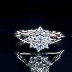 0.35ctw Diamond Brilliant Floral Snowflake Cluster Triple Split Ring in 14k White Gold $1,550 Retail VIDEO