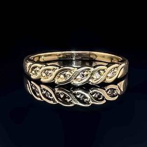 Diamond Anniversary Braided Woven Ring in 14k Yellow Gold $1100 Retail