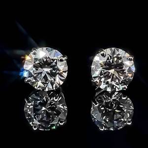 NEW 4.30 Carat Round Diamond Solitaire Stud Earrings in 14k White Gold VS Clarity $24,999 Retail