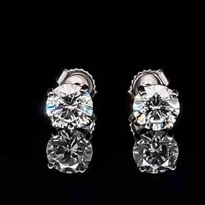 1.07ctw Diamond Round Solitaire Stud Earrings in 14k White Gold Sparkling (VS ClarityG Color) $3,500 Retail