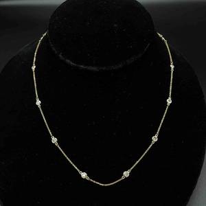 1.06ctw Diamond Tiffany Diamonds by the Yard Styled Necklace in 14k Yellow Gold $3,875 Retail