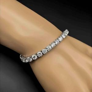 NEW 13.39 CARAT Classic Diamond Tennis Bracelet in 14k White Gold $22,650 Retail&nbsp