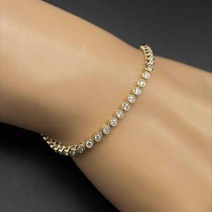 NEW 2.06ctw. Diamond Round Bezel Link Tennis Bracelet in 14k Yellow Gold $8,999 Retail