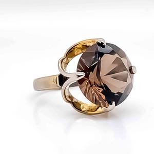 Large, Vintage Smoky Quartz Estate Ring with Claw Prongs