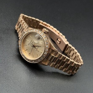 Ladies 14k Solid Gold Watch, Automatic, Date w. Diamond Bezel by Gerard Petit $18,500