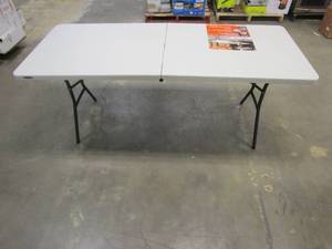 lot 93 image: Lifetime 6 ft. Fold-in-Half Table Almond (NICE CONDITION)