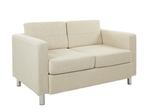 lot 211 image: Office Star Products Pacific 51.5 in. Cream Polyester 2-Seater Loveseat with Removable Cushions