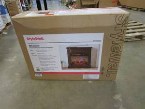 lot 212 image: StyleWell Wheaton 31 in. Freestanding Infrared Electric Fireplace in Simply Brown (OPEN BOX)
