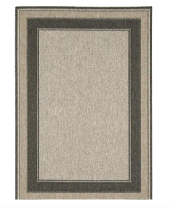 lot 31 image: StyleWell Jasper Gray 7 ft. x 10 ft. Border IndoorOutdoor Area Rug (STAINING ON EDGE, NEEDS TO BE CLEANED)