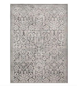 lot 28 image: Home Decorators Collection Skyline Gray 5 ft. x 7 ft.Floral Area Rug (STAINING ON EDGE, NEEDS TO BE CLEANED)