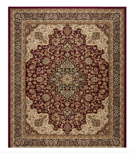 lot 250 image: Home Decorators Collection Silk Road Red 8 ft. x 10 ft. Medallion Area Rug (NEEDS TO BE CLEANED)