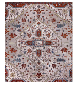 lot 257 image: Home Decorators Collection Talya IvoryRed 8 ft. x 10 ft. Medallion Area Rug (NEEDS TO BE CLEANED)