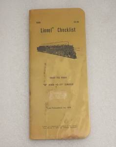 lot 42 image: Vintage Lionel Checklist 1947 to 1966 O and O-27 Gauge Track  Includes All Pages  NO Rips or Tears