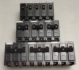 lot 46 image: Cutler-Hammer Power Pack #2  QBHW1020 (5)  QBHW2030 (3)  BAB3060H (3)  Breakers pulled from a Working Environment and are Fully Functional