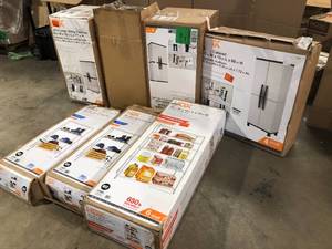 lot 16 image: HDX Storage Cabinets, Lot of 5, Review all pictures, Customer returns