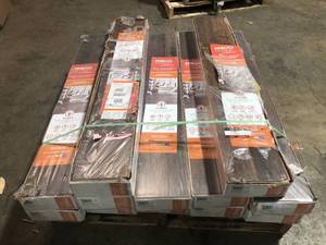 lot 34 image: Pergo Outlast 7.48 in. W Somerton Auburn Hickory Waterproof Laminate Wood Flooring (19.63 sq. ft.case), Customer return, Review all pictures