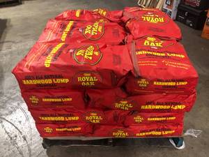lot 42 image: Royal Oak 15.44 lbs. 100% All Natural Hardwood Lump Charcoal- 10 boxes, Review all pictures