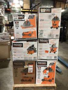 Mix Lot of Ridgid Shop Vacs, Customer returns, Review all pictures