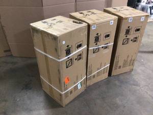 Husky Ready-to-Assemble 24-Gauge Steel Wall Mounted Garage Cabinet in Black (28 in. W x 29 in. H x 12 in. D), Lot of 3, Review all pictures
