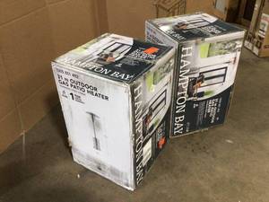 Hampton Bay 48000 BTU Stainless Steel Patio Heater, Lot of 2, Customer returns, review all pictures