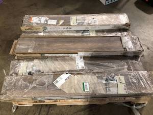 lot 30 image: TrafficMaster Jessamine Oak 7 mm T x 7.5 in. W Laminate Wood Flooring (26.8 sq.ftCase), Has Damage, Review all pictures