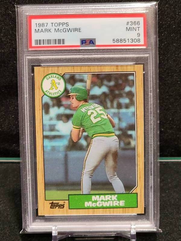  1987 Topps #366 Mark McGwire Baseball Card - 1st Card
