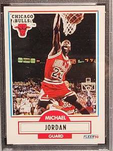 lot 7 image: 1990 Fleer Basketball Michael Jordan PSA Graded Mint 9