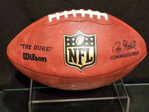lot 27 image: Former Minnesota Vikings WR Jerome Simpson Autographed Football No COA On The Duke Football
